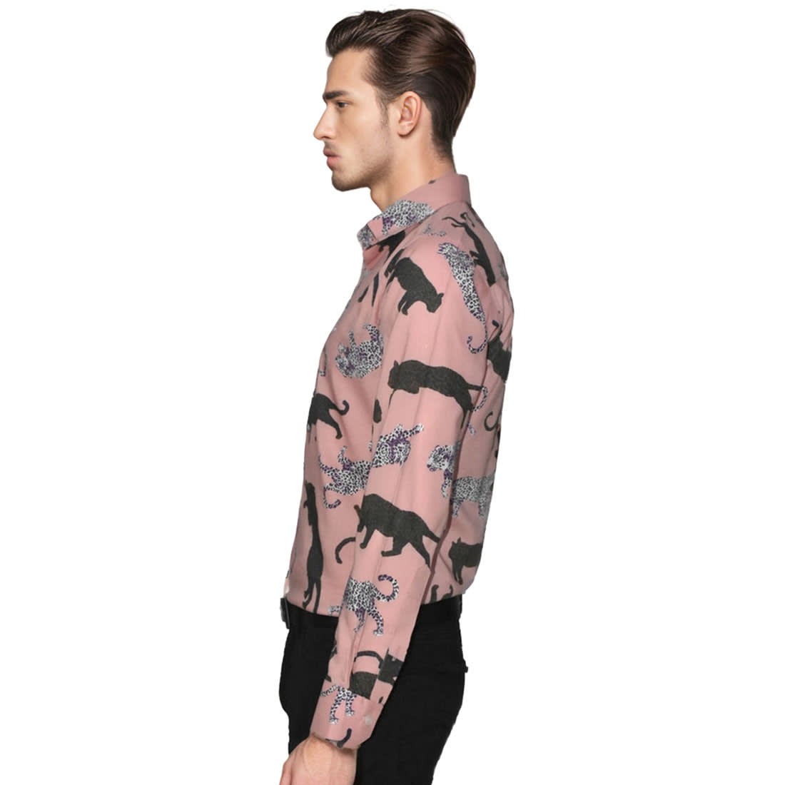 Balmain Leopard Printed Pink Premium Shirt-2