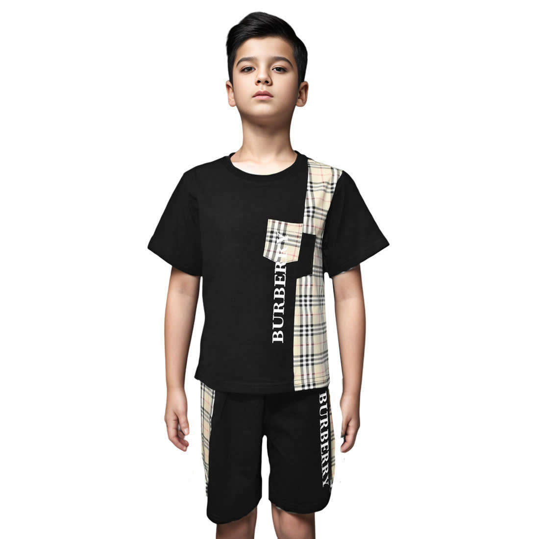 Burberry Black Premium Quality Kids Luxury Co-ord Set-0