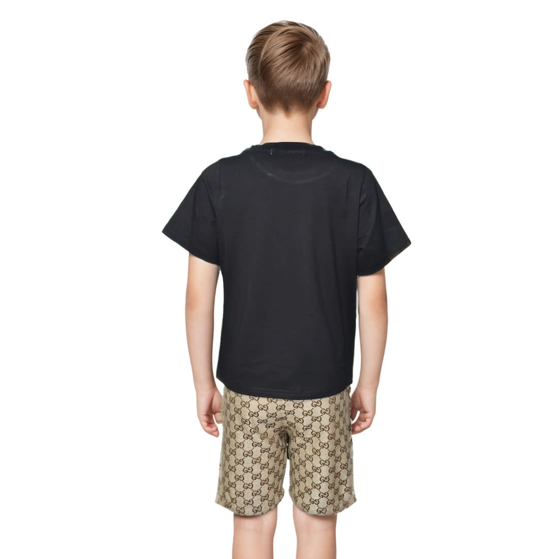 Gucci Heart Printed Black Premium Kids Co-ord Set-1