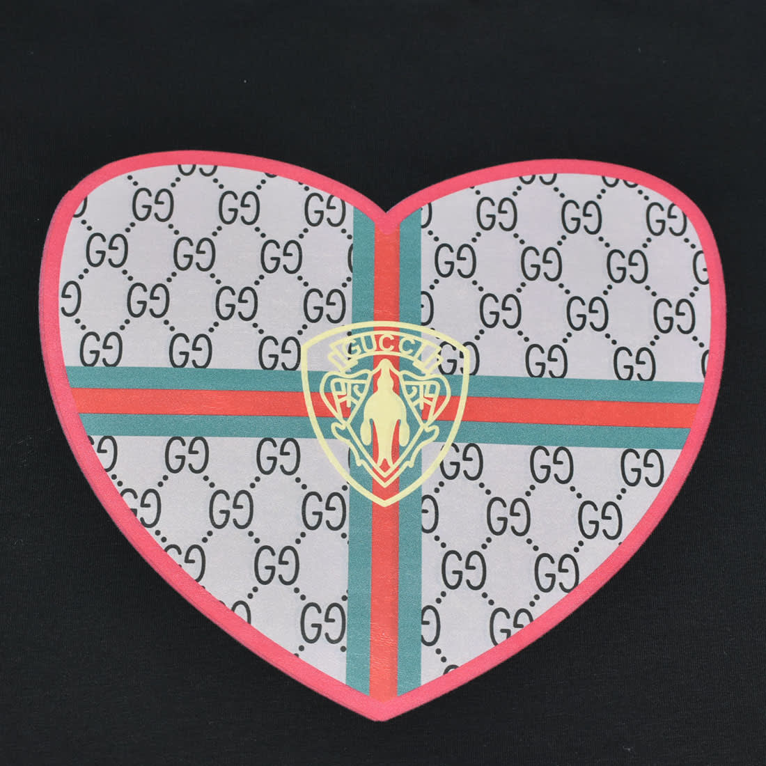 Gucci Heart Printed Black Premium Kids Co-ord Set-3