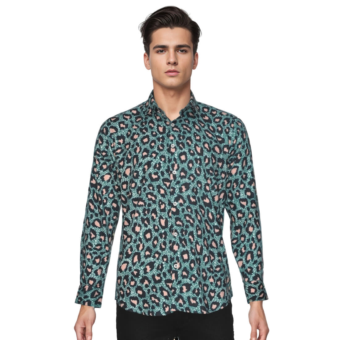 Balmain Leopard Printed Premium Cotton Shirt-6