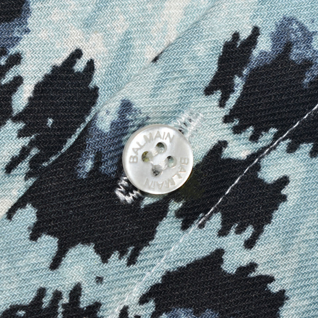 Balmain Sky Blue Leopard Printed Premium Shirt-3