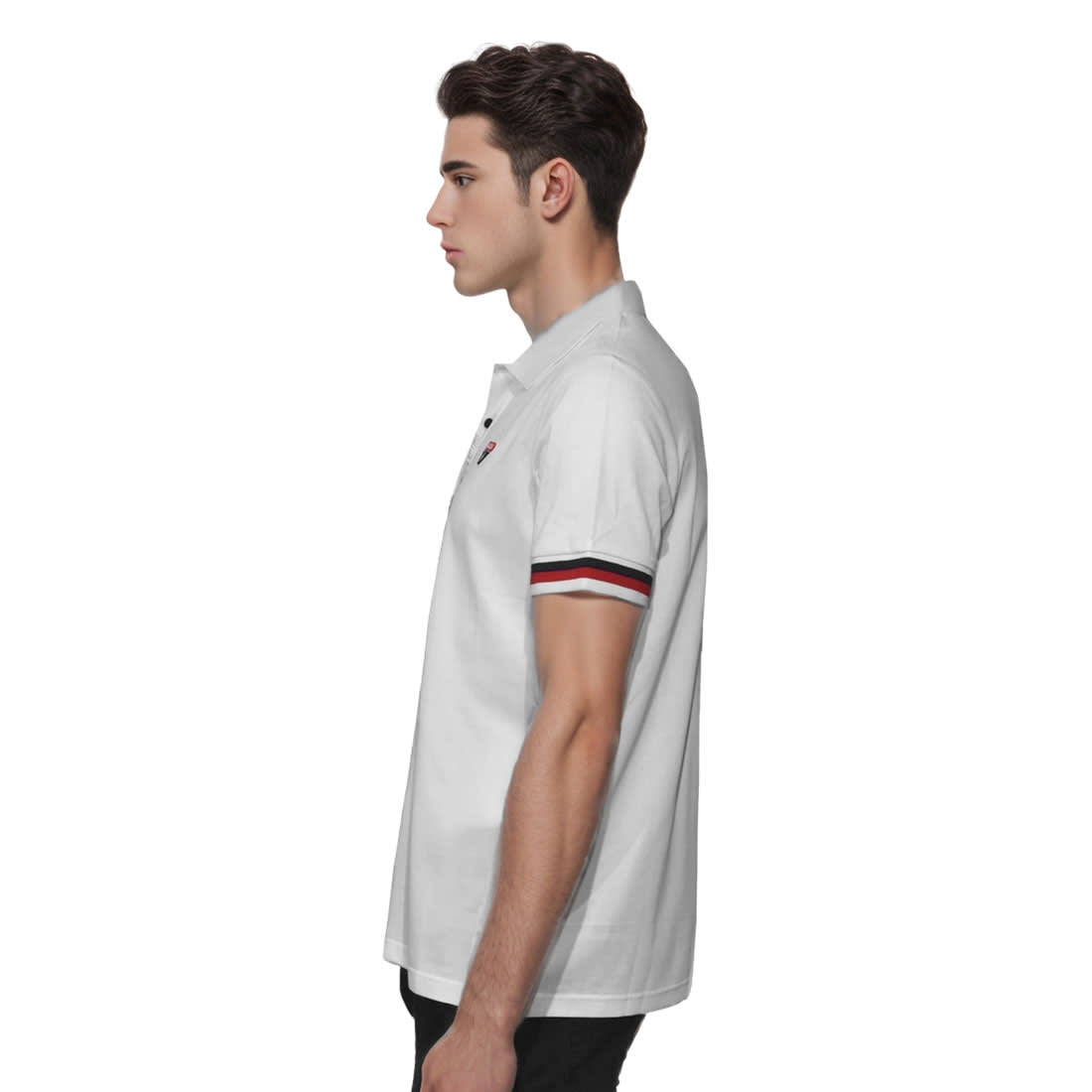 Prada logo Embroidery White Premium Polo T-shirt-2