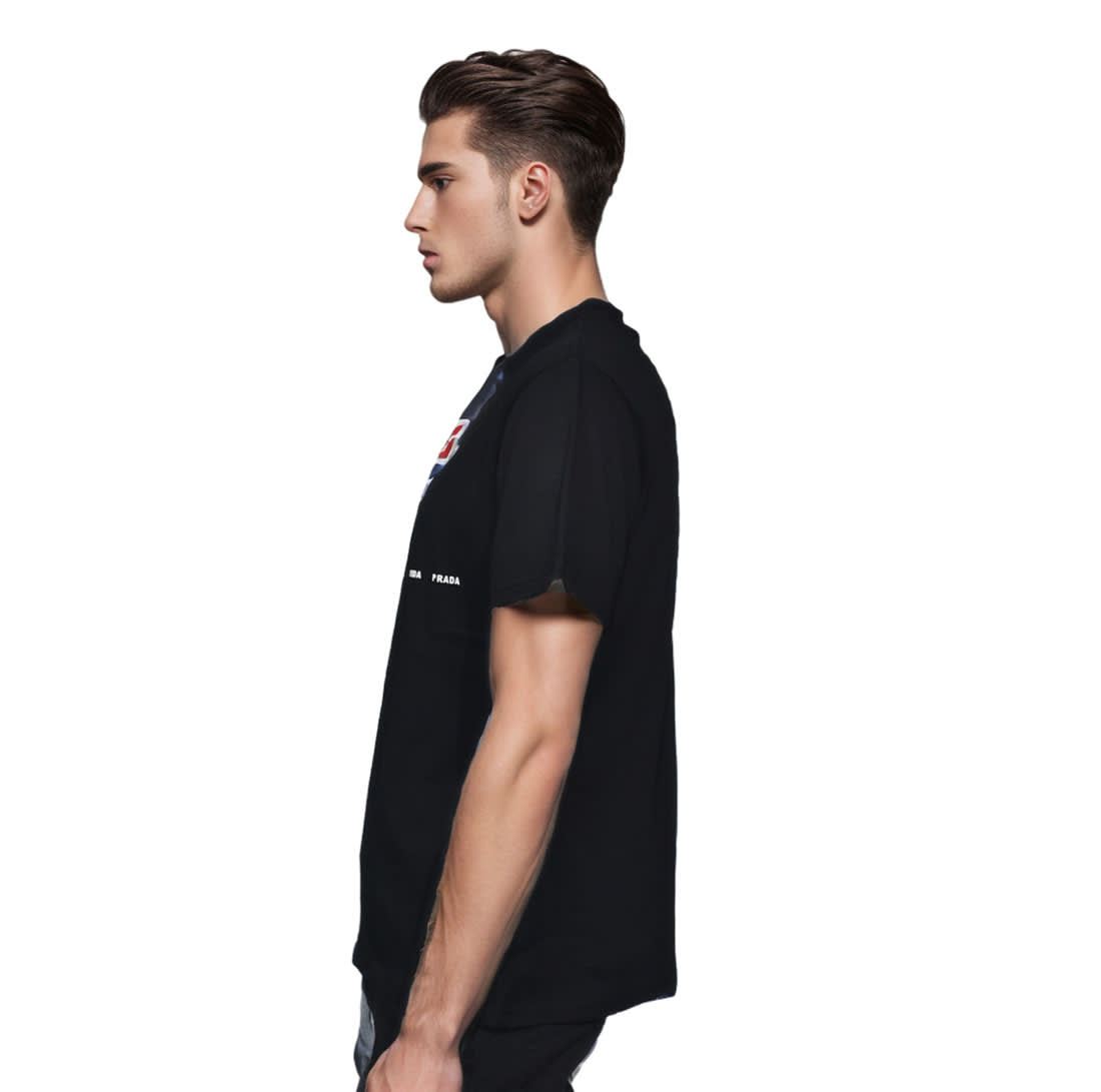 Prada Printed Black Premium Cotton T-shirt-2