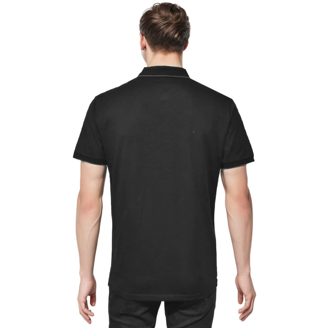 Giorgio Armani logo Embroidered Black T-shirt-1