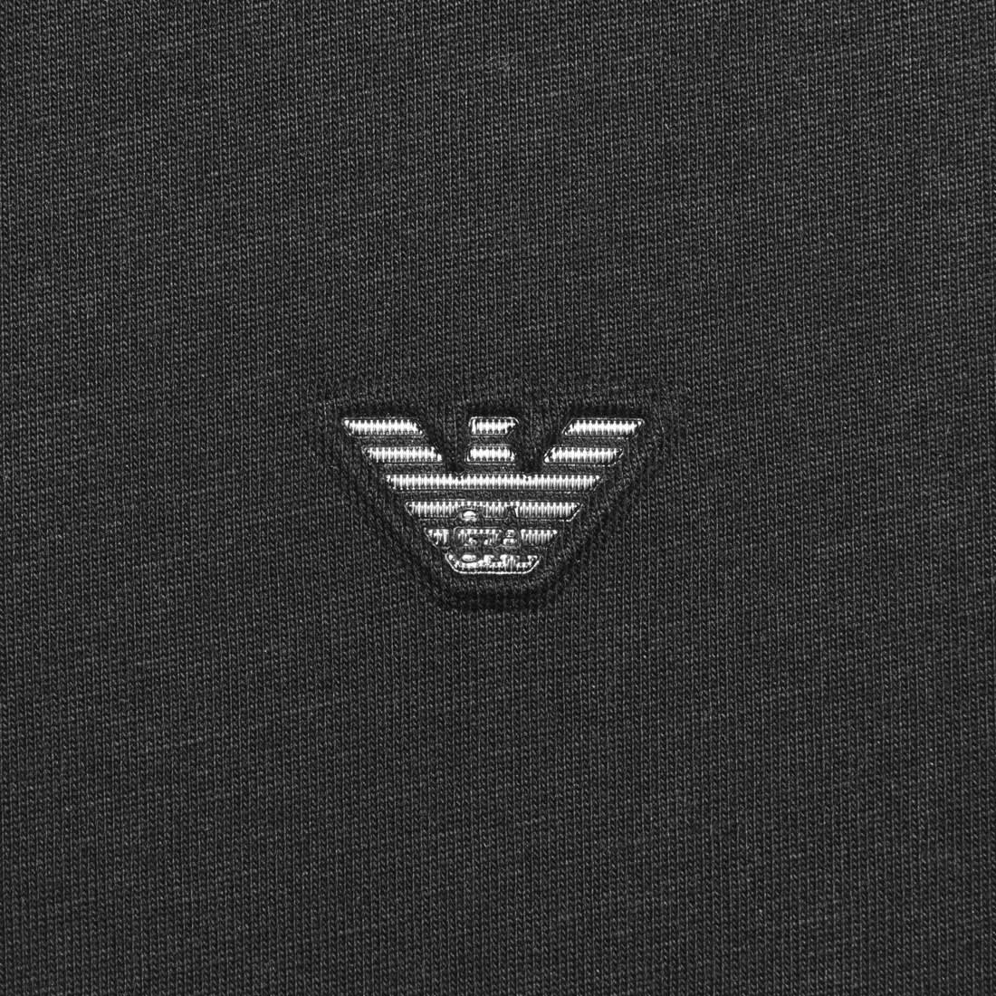 Giorgio Armani logo Embroidered Black T-shirt-3