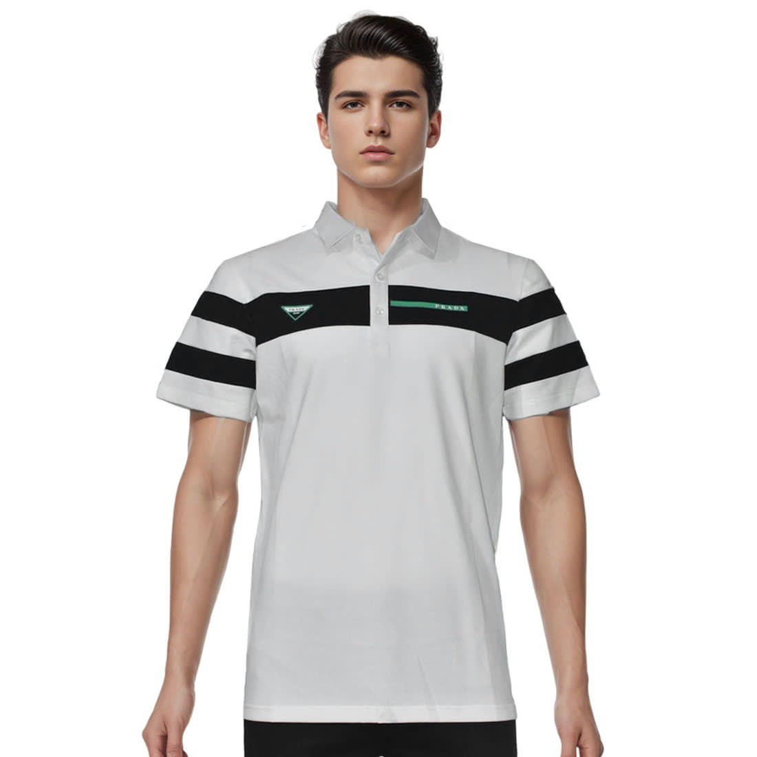 Prada White Premium Quality Polo T-shirt-0
