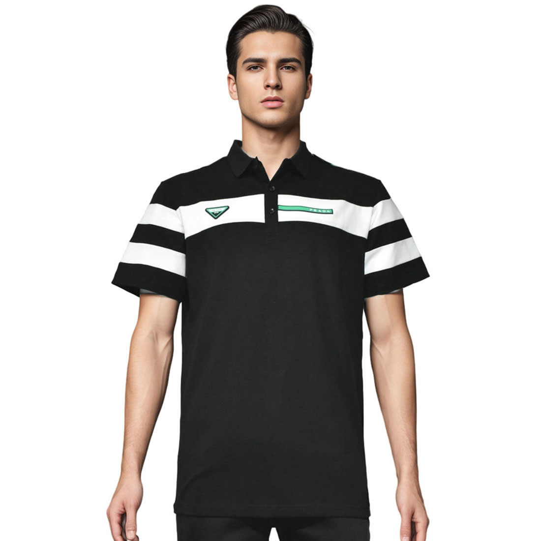 Prada Black  Premium Quality Polo Tees-0