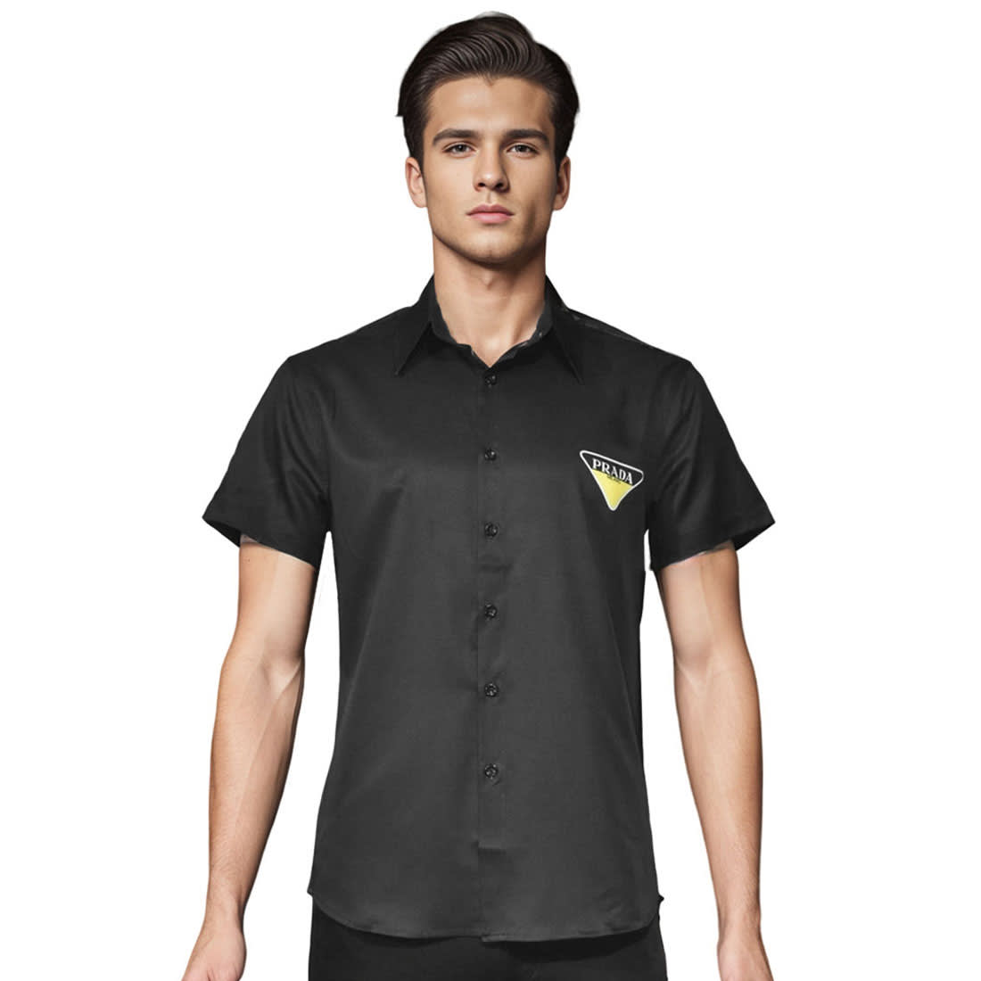 Prada logo Print Black Premium Luxury Shirt-0
