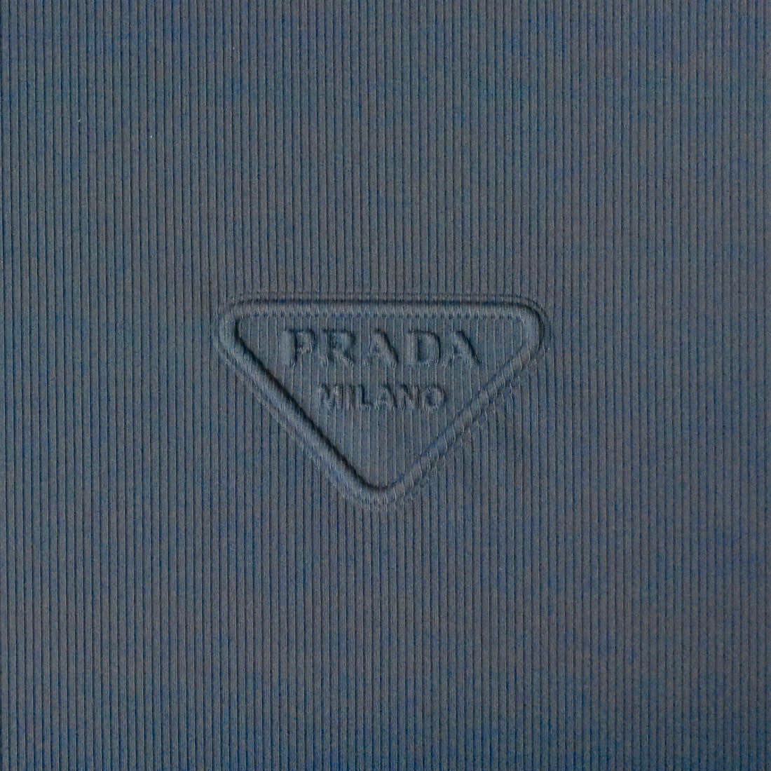 Prada Embossed Logo Blue Premium Polo T-shirt-3