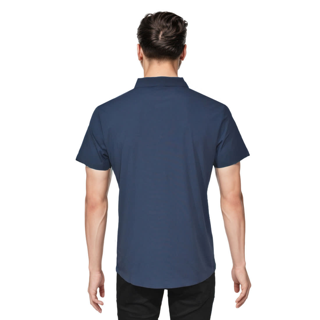 Prada Embossed Logo Blue Premium Polo T-shirt-1