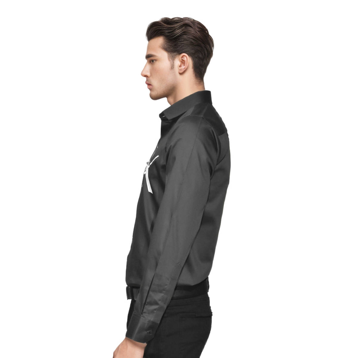 Armani Exchange logo Print Grey Cotton Shirt-2