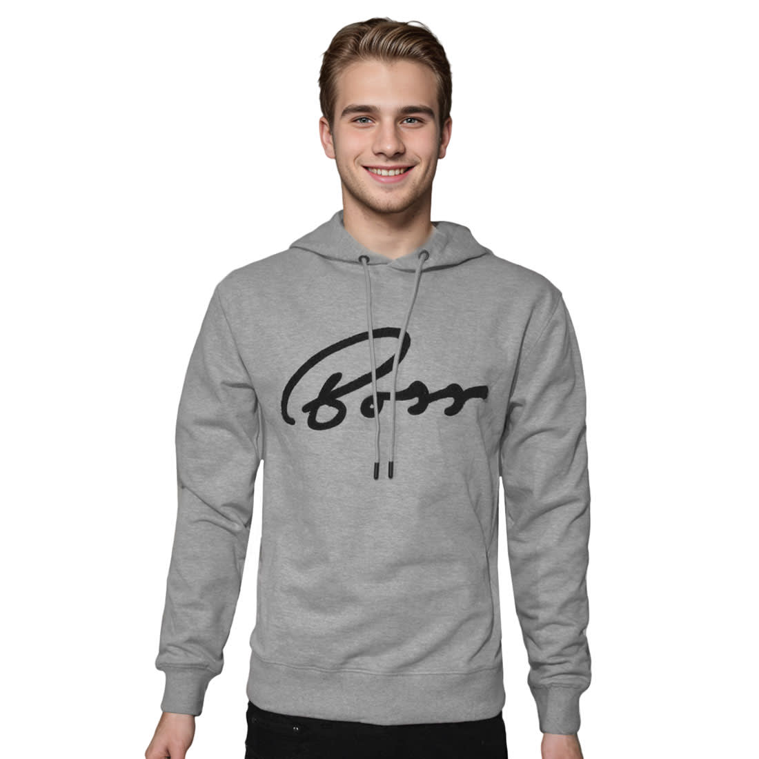 BOSS Grey Premium Quality Hoodie-0