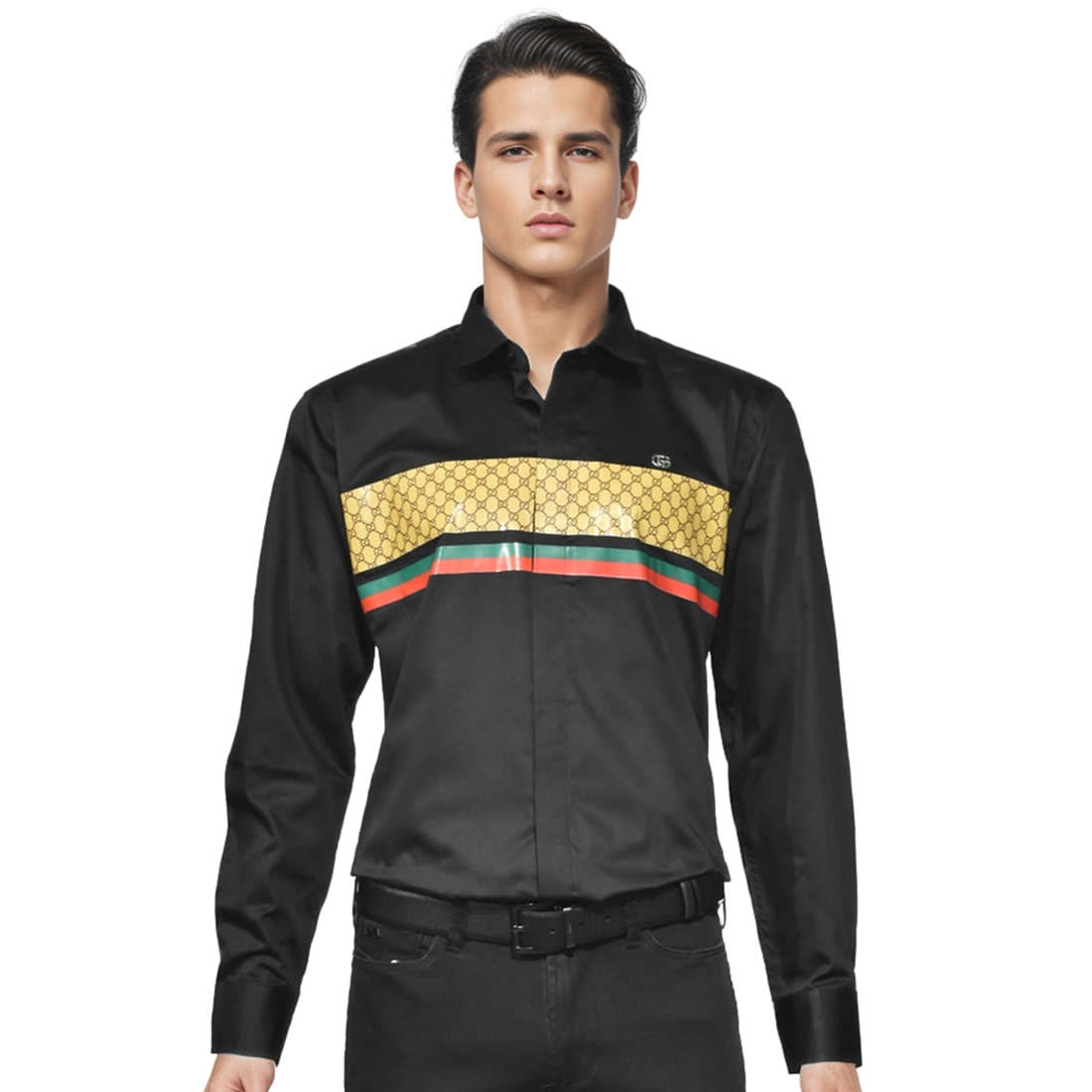 Gucci GG Monogram Black Premium Shirt-0