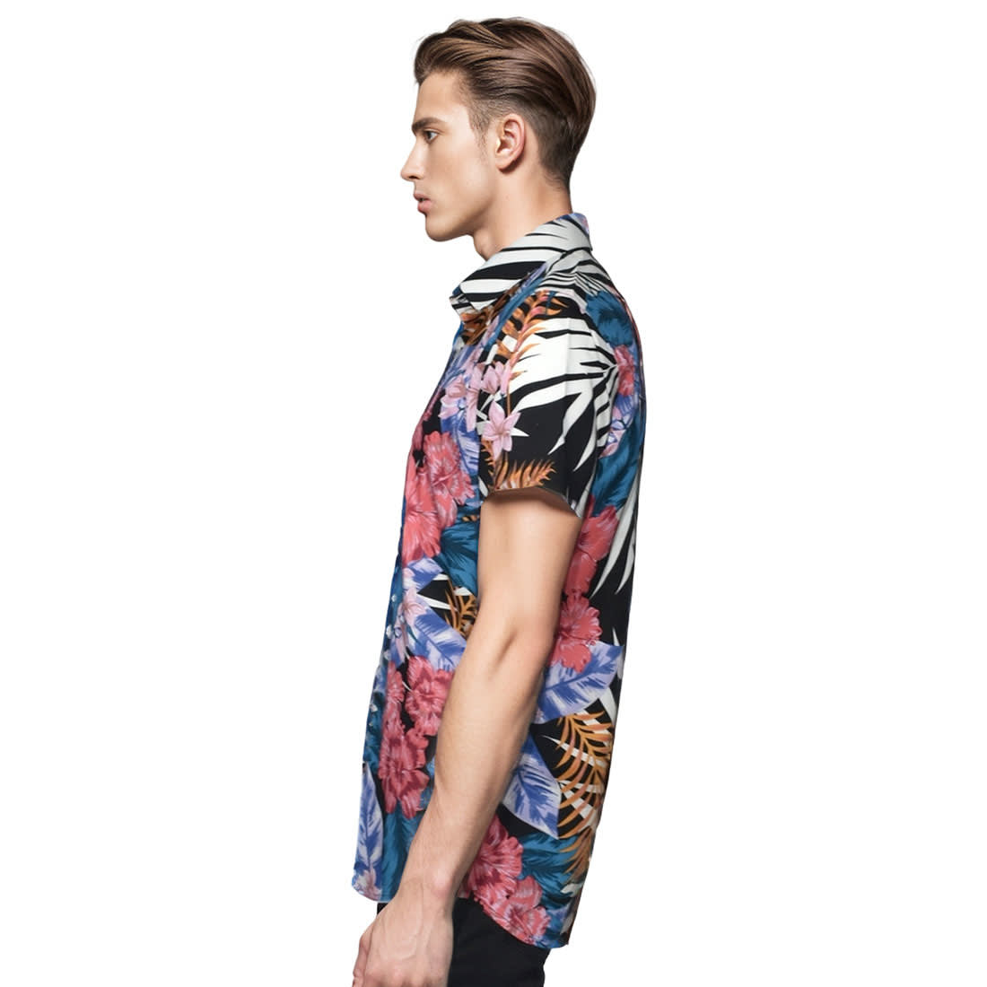 Gucci Pink Flower Print Premium Quality Half Sleeve Shirt-2