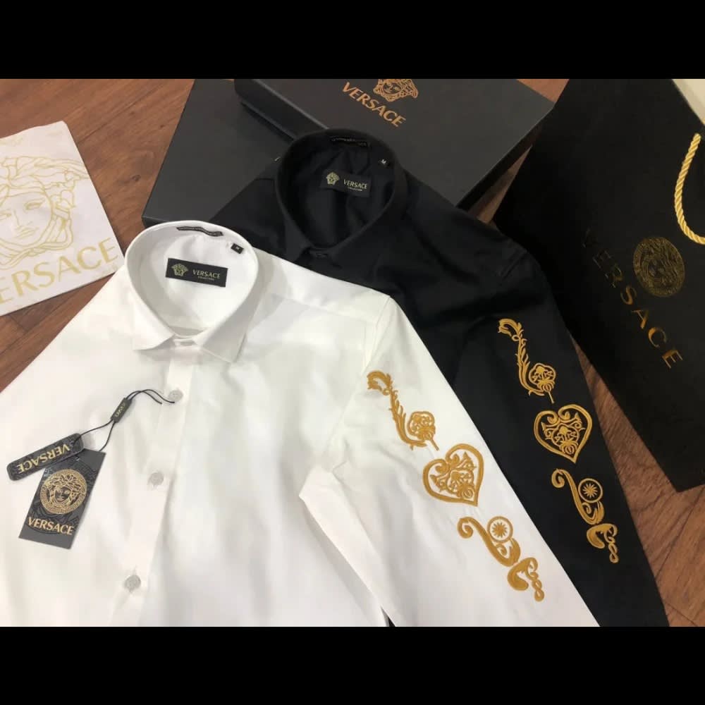 Versace Black Premium Cotton Luxury Shirt-3