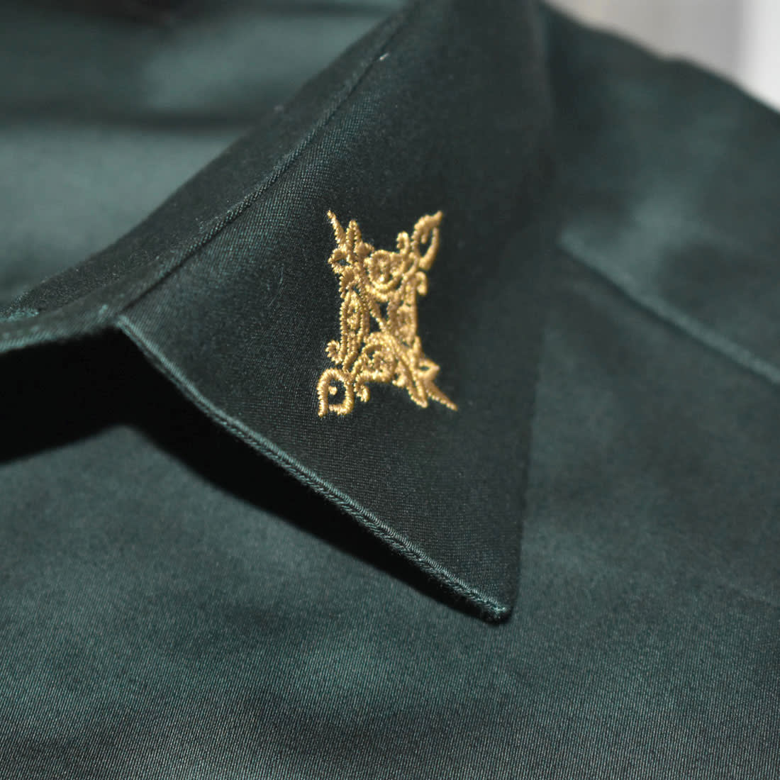 Versace Embroidered Green Premium Cotton Shirt-6