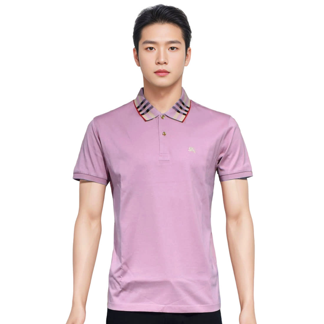 Burberry Embroidered logo Pink Premium Luxury Polo T-shirt-0