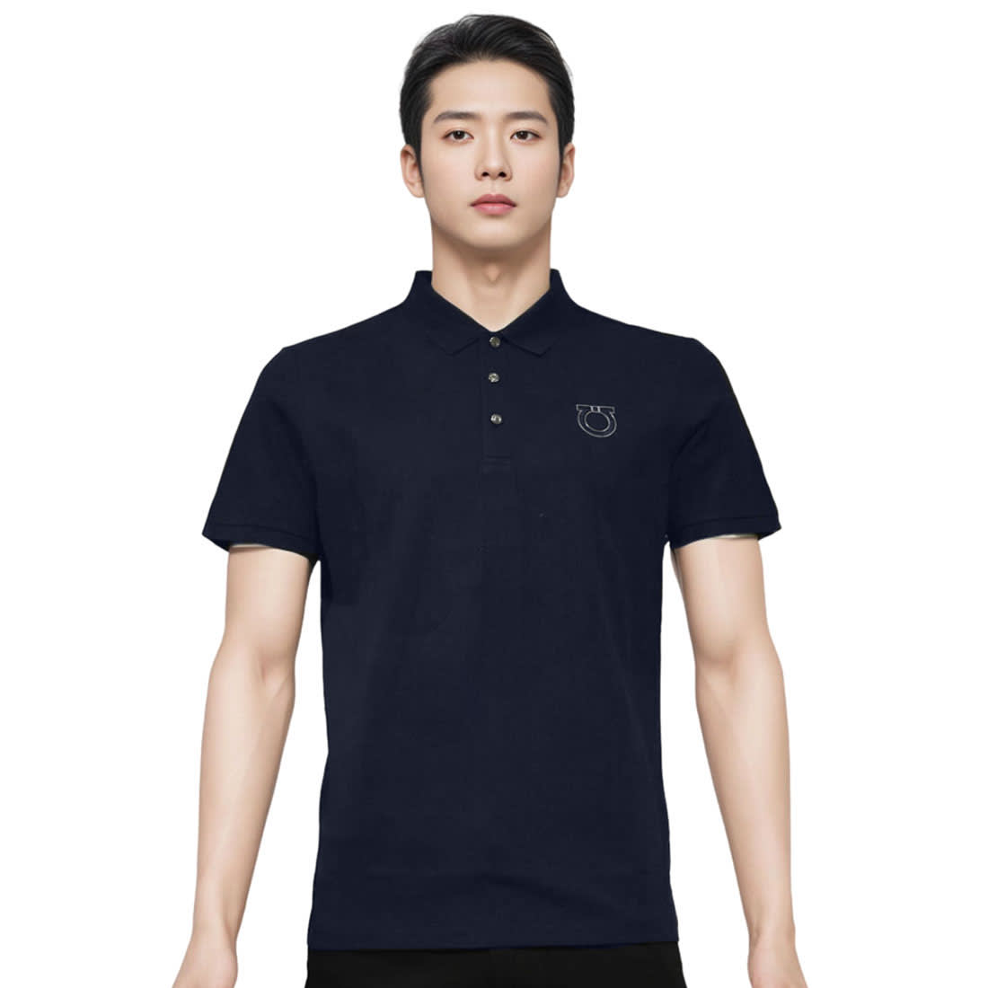 Salvatore Ferragamo Dark Blue Premium Quality Polo T-shirt-0