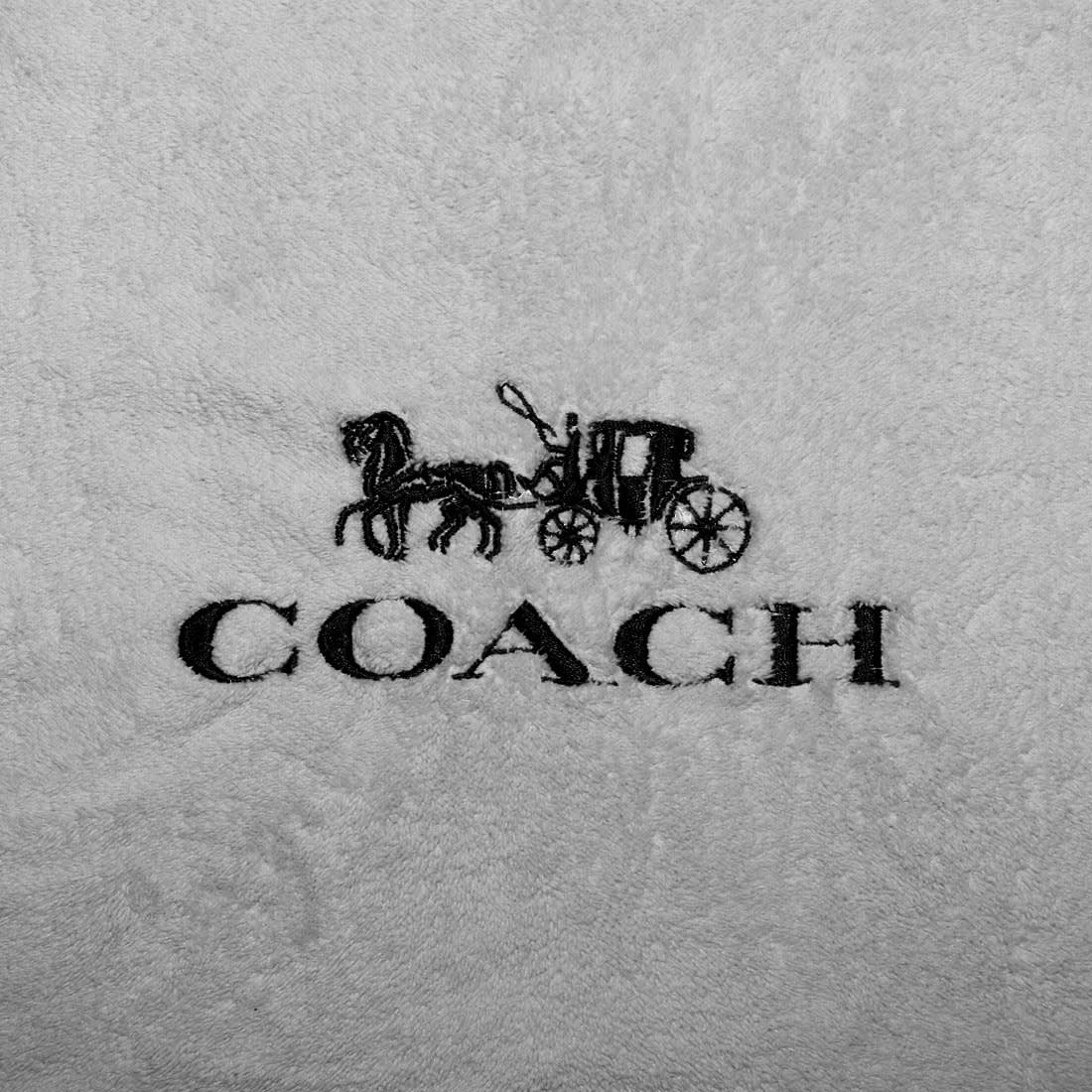 Coach Embroidered logo Grey Premium Towels- Set of 2-1