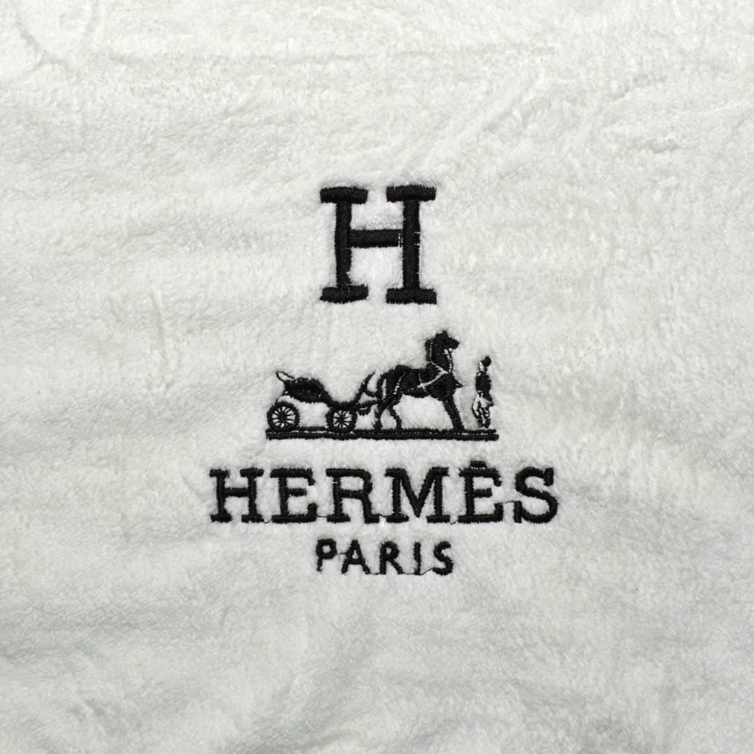 Hermes Paris Embroidery logo Off White Towels - Set of 2-1