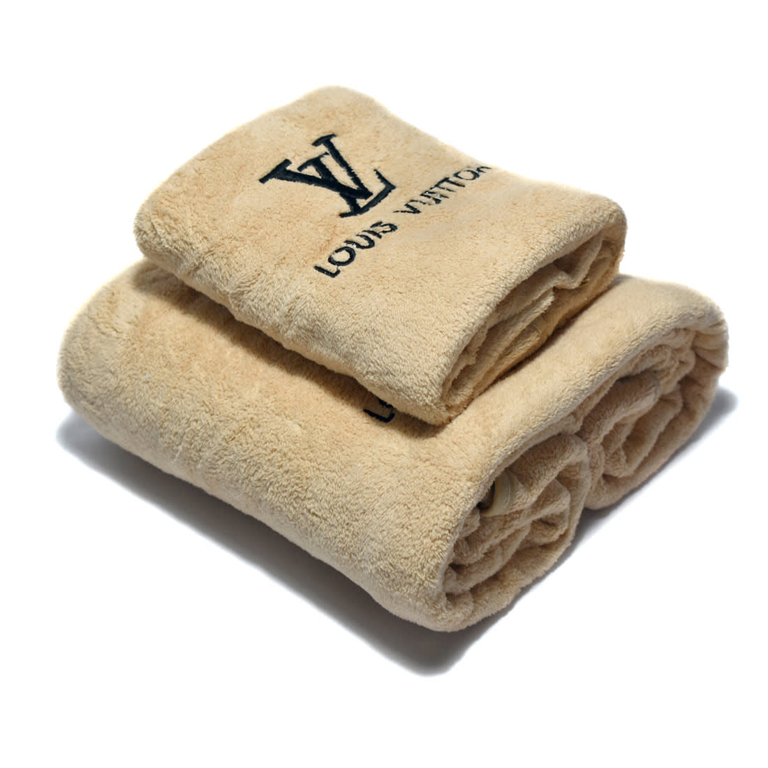 Louis Vuitton Embroidered logo Cream Towel - Set of 2-0