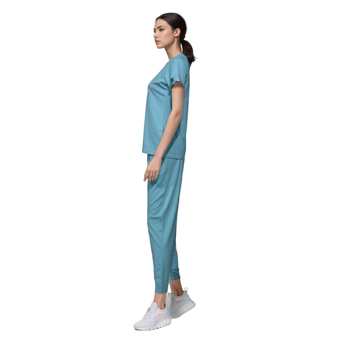Miu Miu Sky Blue Premium Cotton Co-ord Set-3