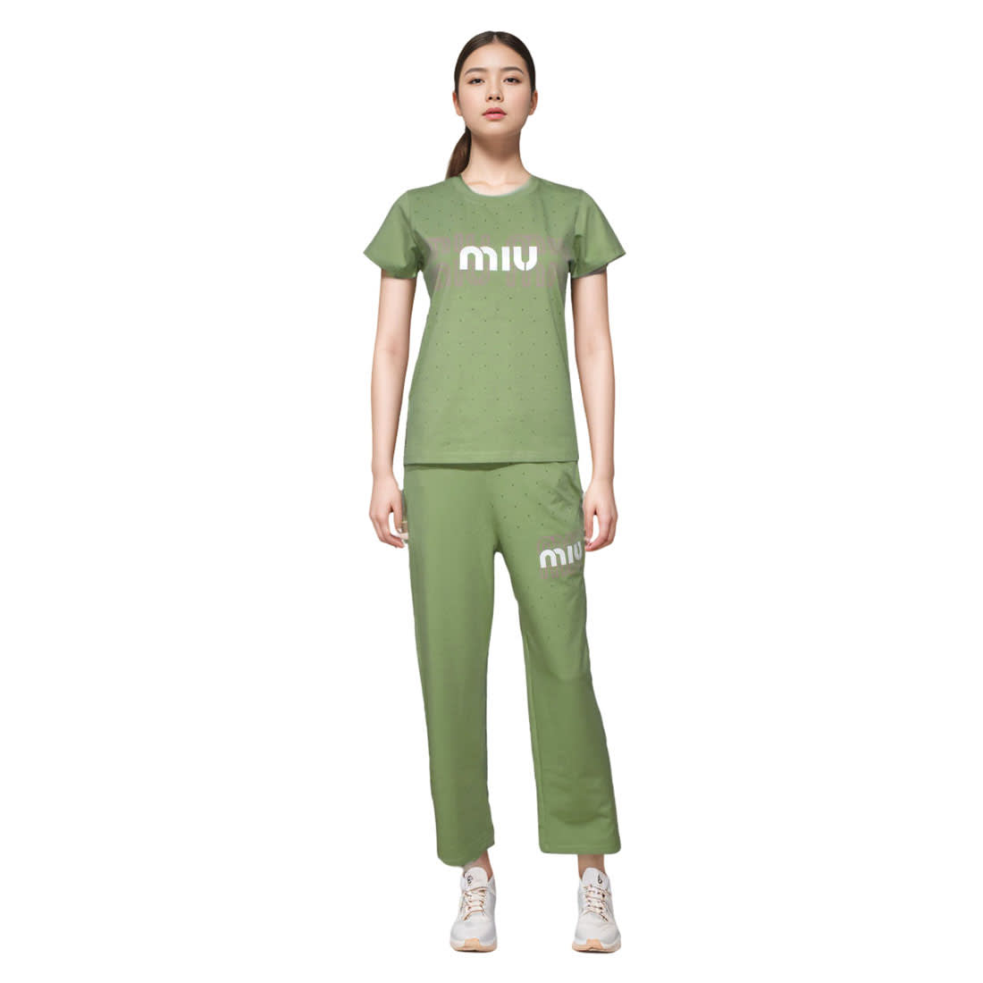 Miu Miu Green Premium Cotton Co-ord Set-1