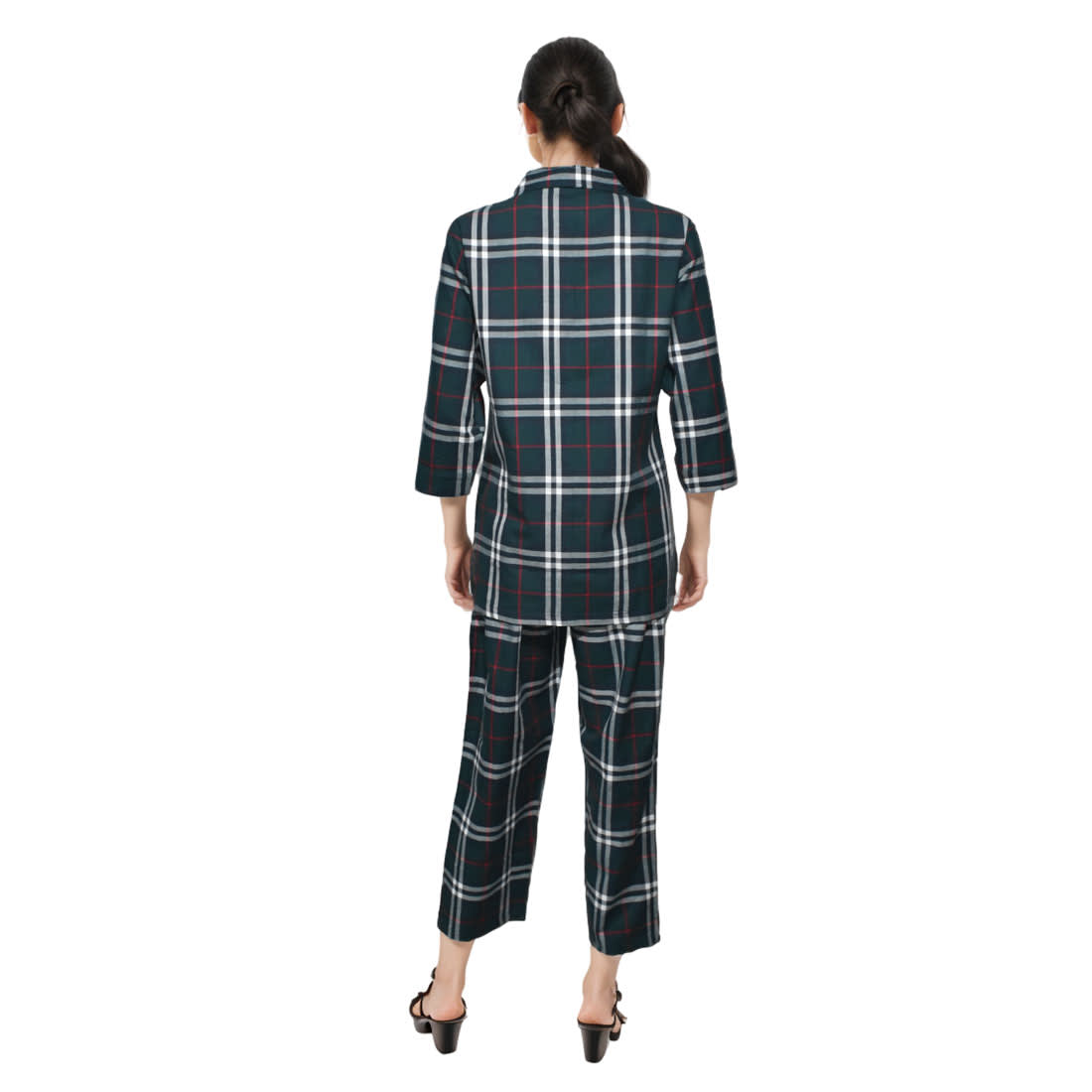 Burberry Green Check Premium Cotton Co-ord Set-2