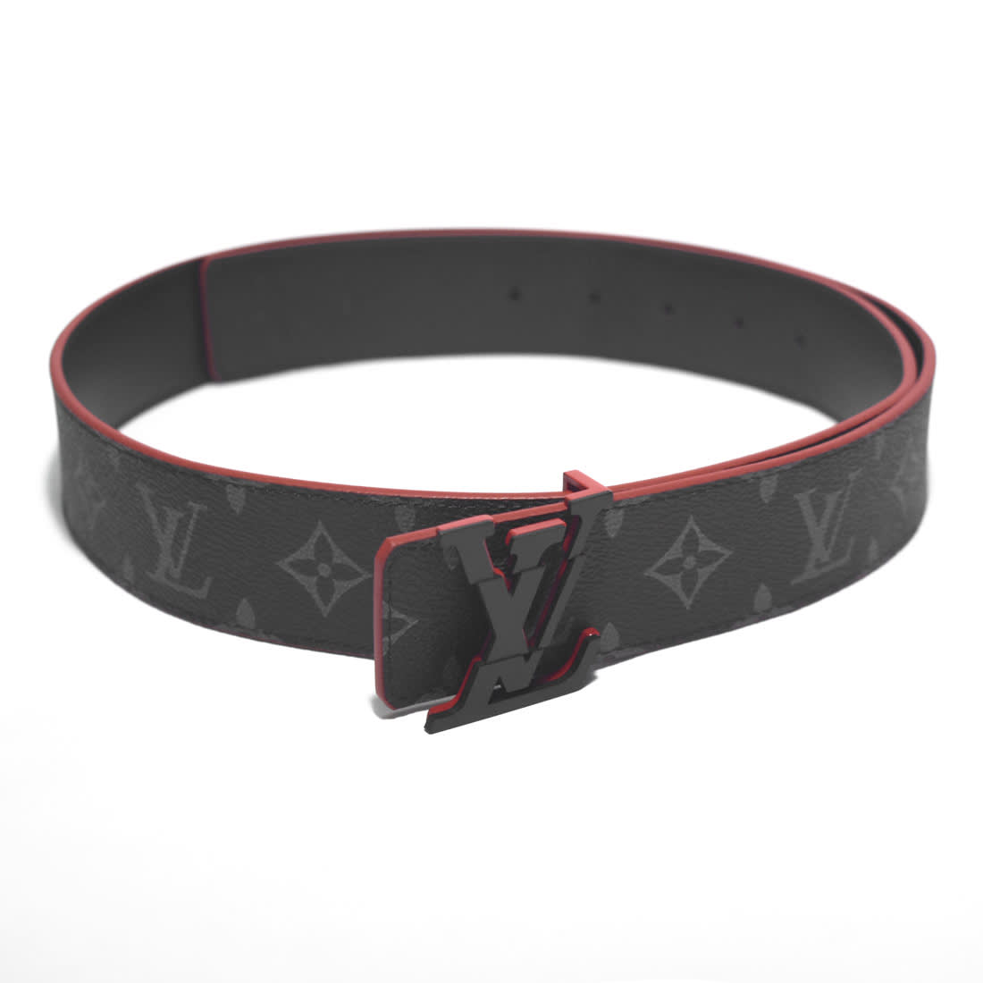 Louis Vuitton Red Black Premium Quality Belt-0