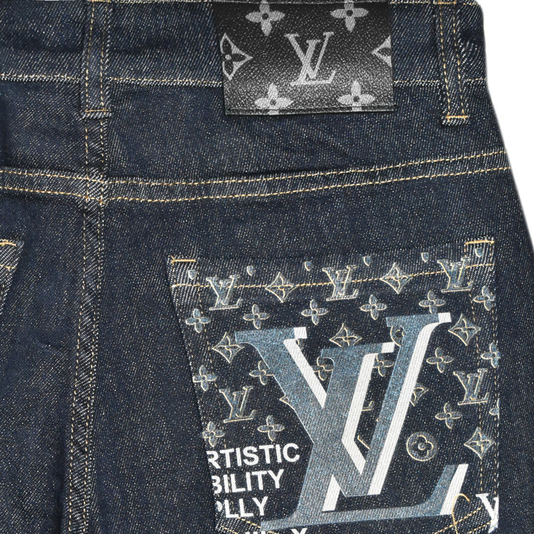Louis Vuitton Monogram Dark Navy Blue Jeans-3