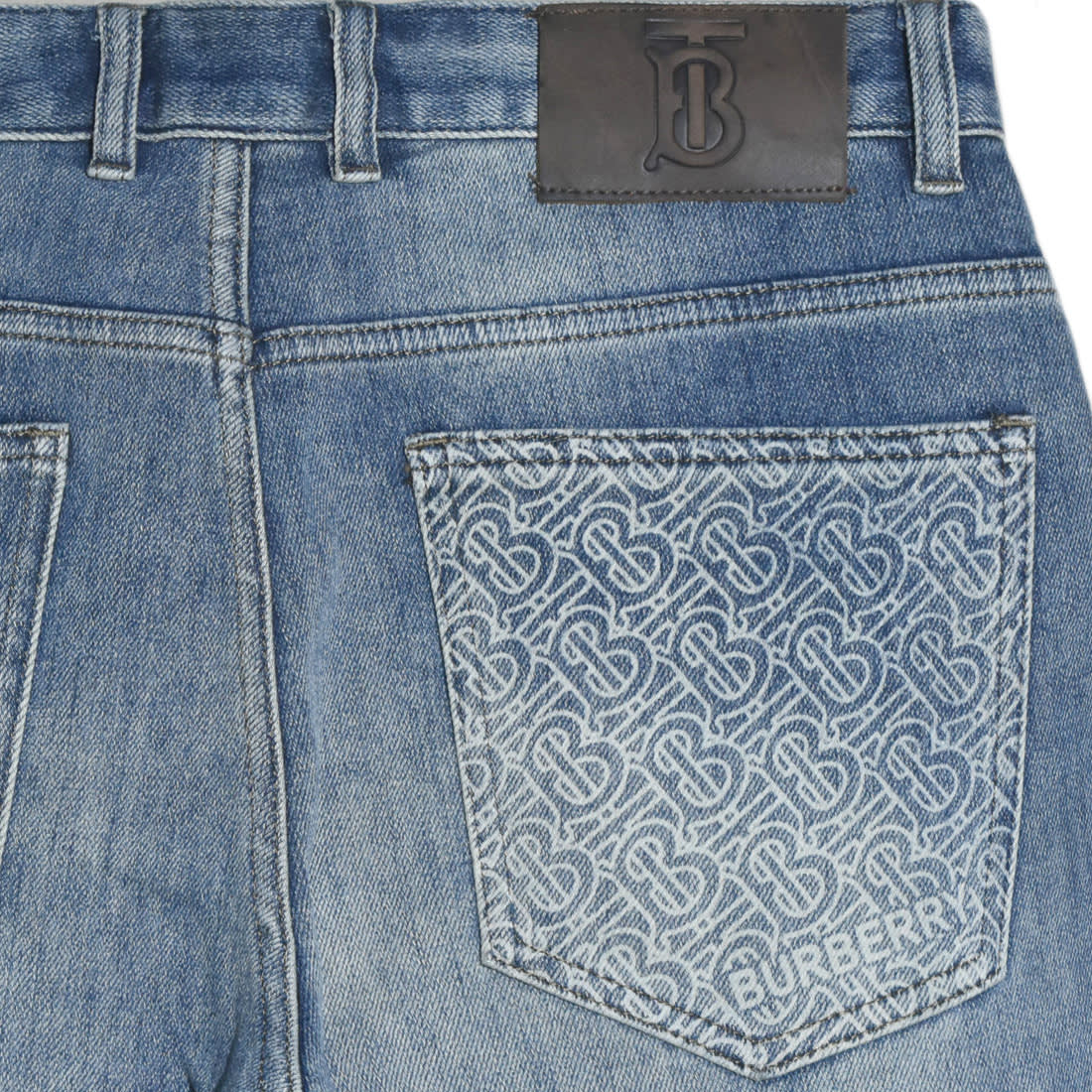 Burberry TB Print Light Blue Premium Jeans-3