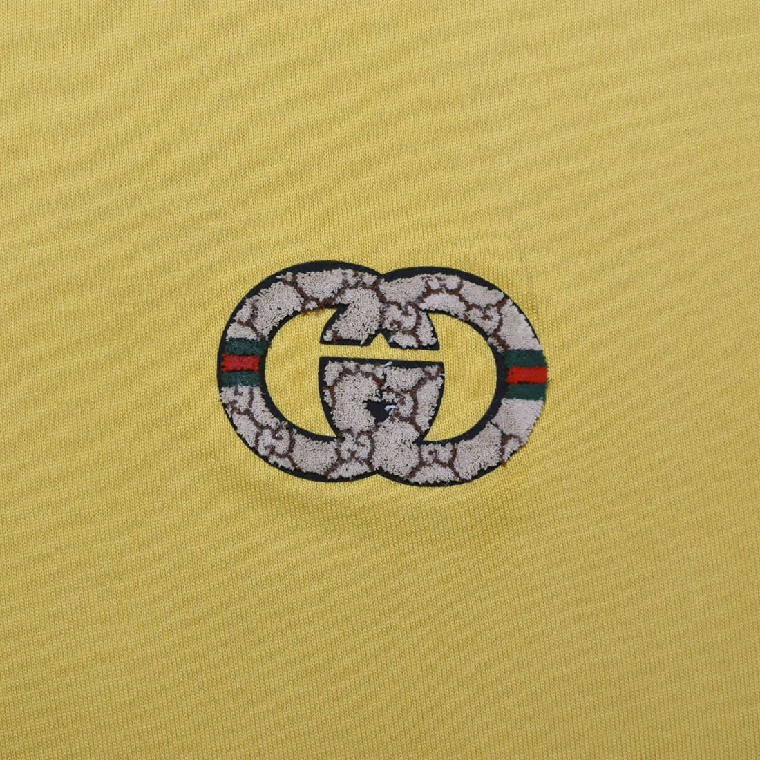 Gucci Embossed Logo Yellow Premium Quality T-shirt-4