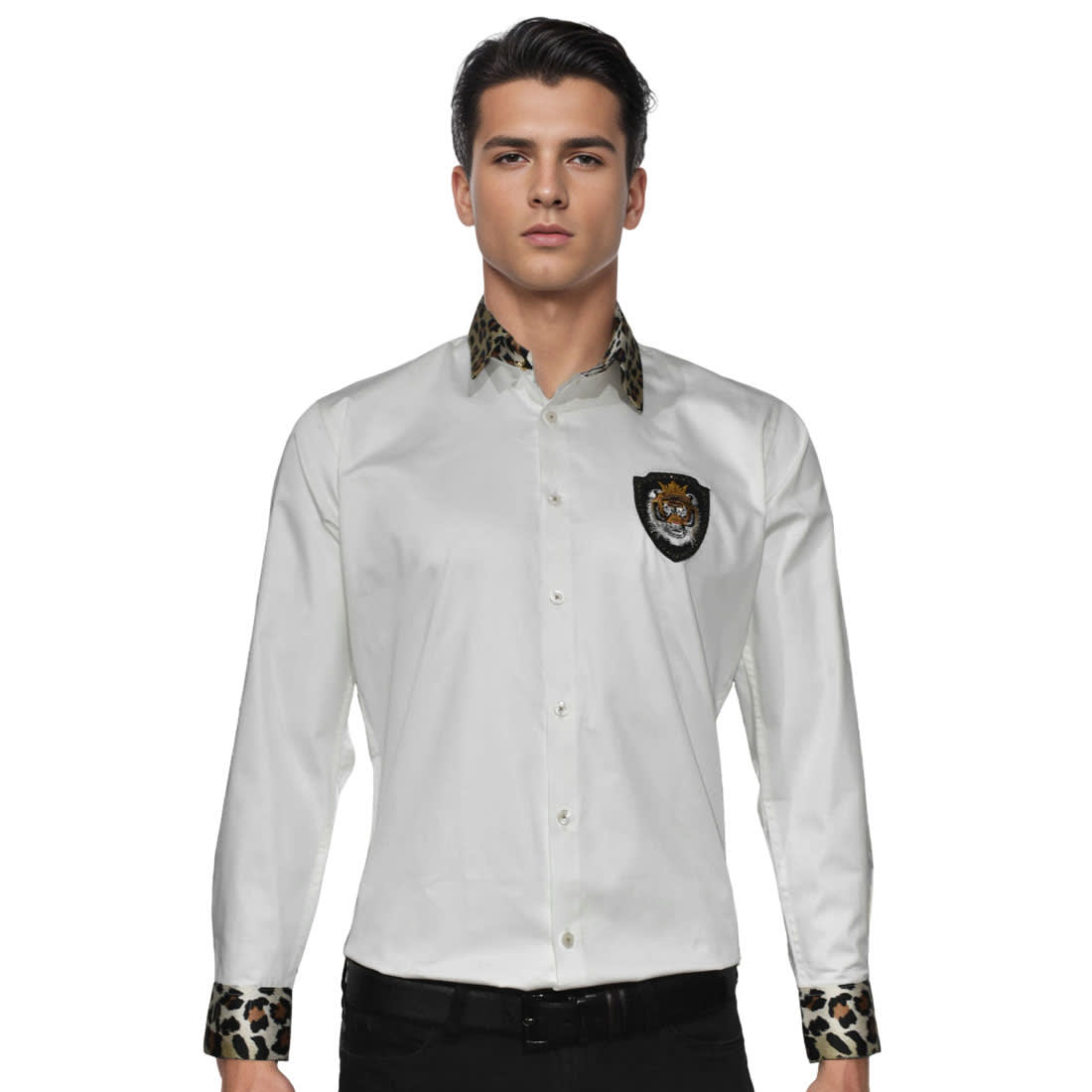 Balmain Tiger Embroidered White Premium Shirt-0