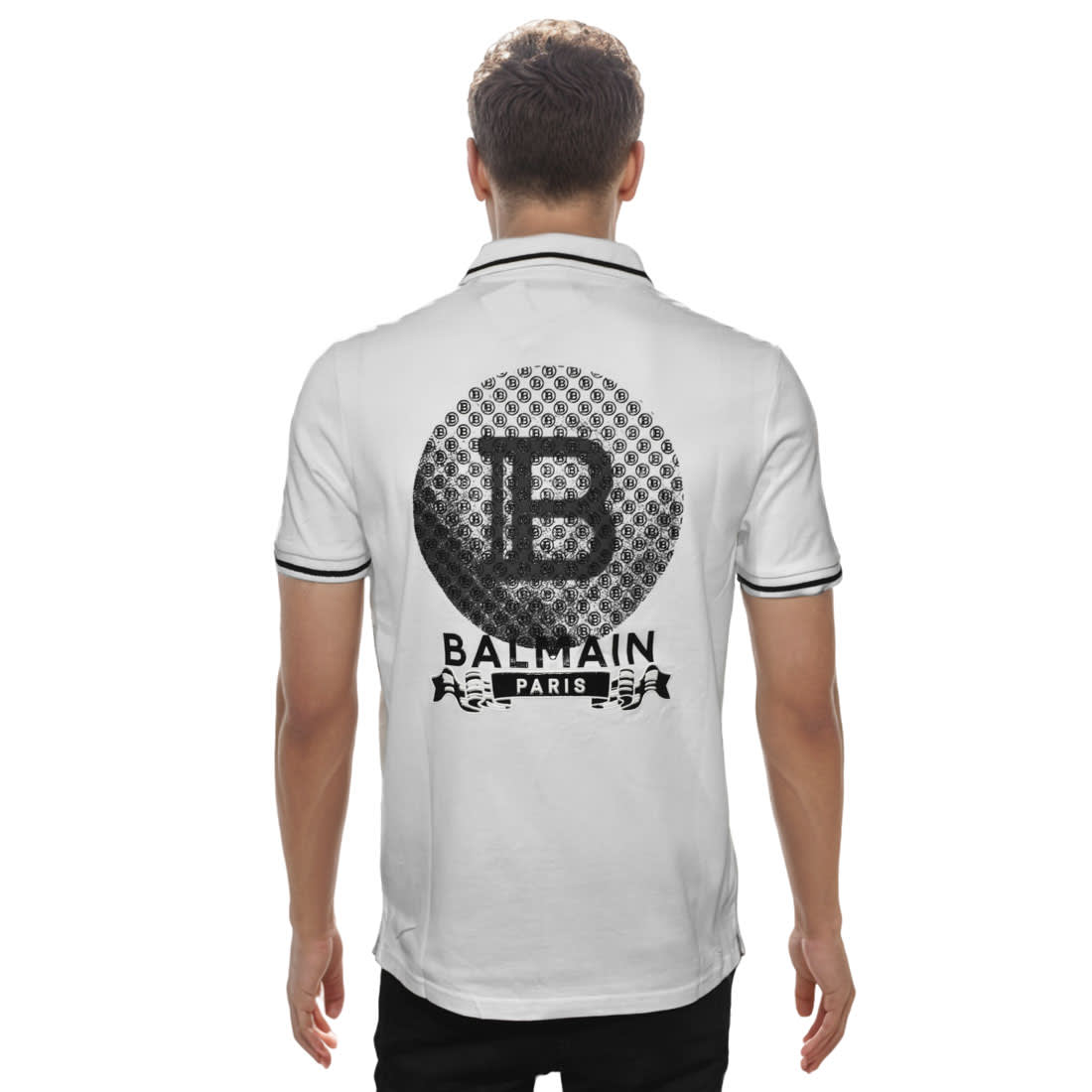 Balmain White Contrast Tipping Cotton T-shirt-1