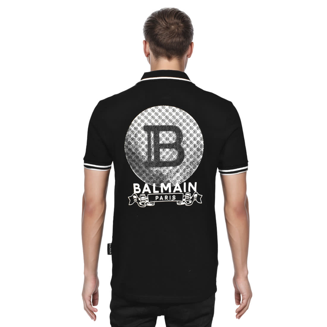 Balmain Black Contrast Tipping Premium T-shirt-1