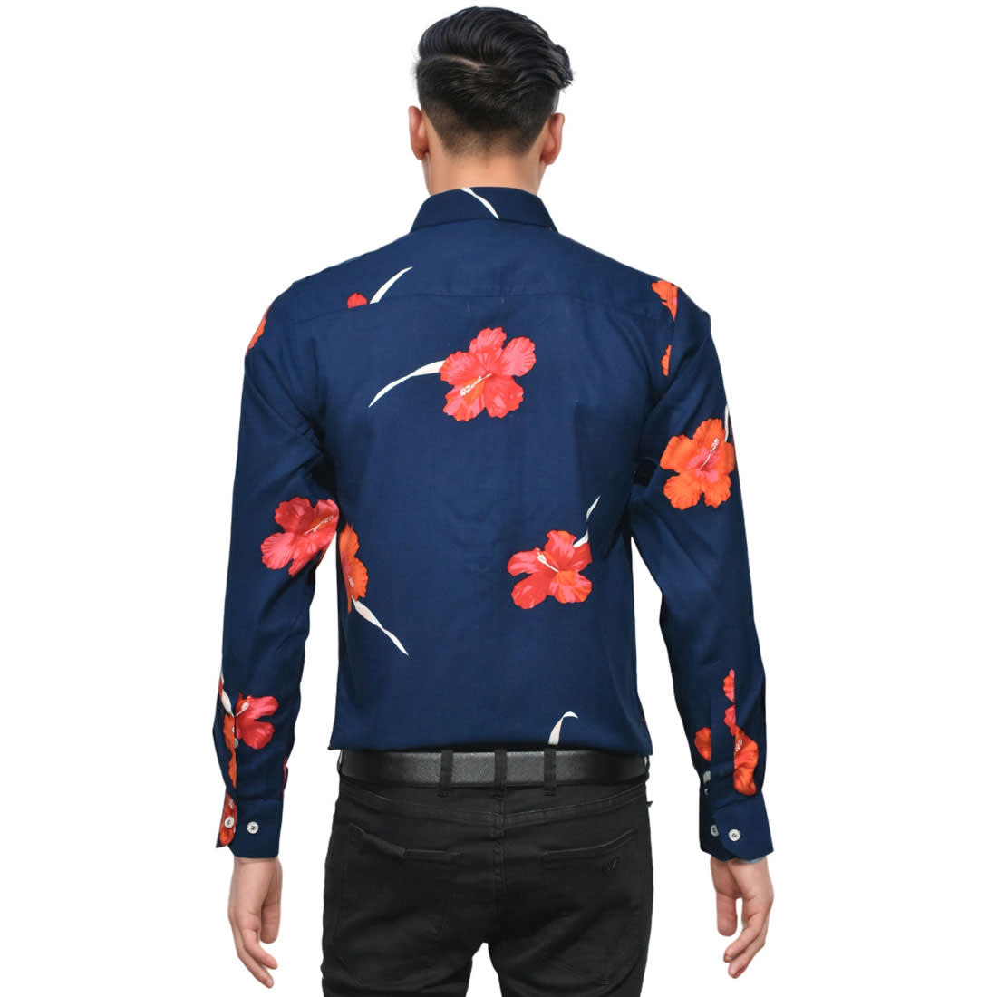 Dior Floral Printed Blue Premium Cotton Shirt-1