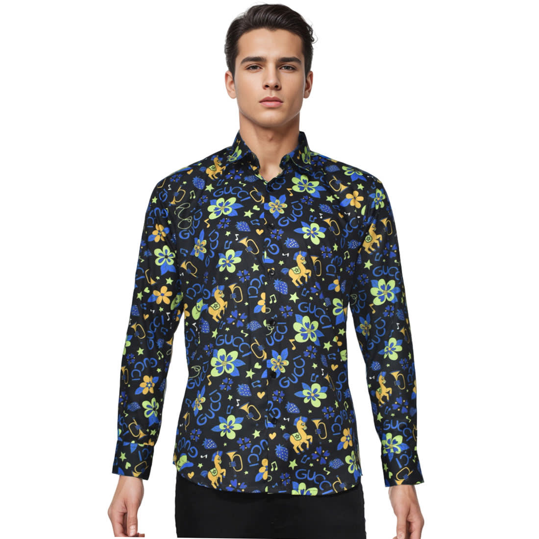 Gucci Black Premium Printed Cotton Shirt-6