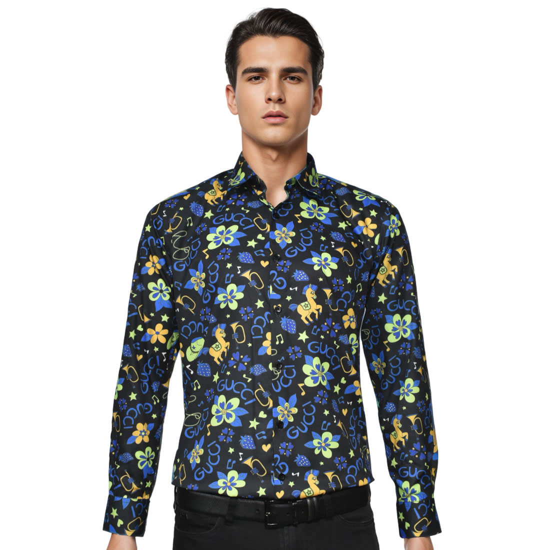 Gucci Black Premium Printed Cotton Shirt-0