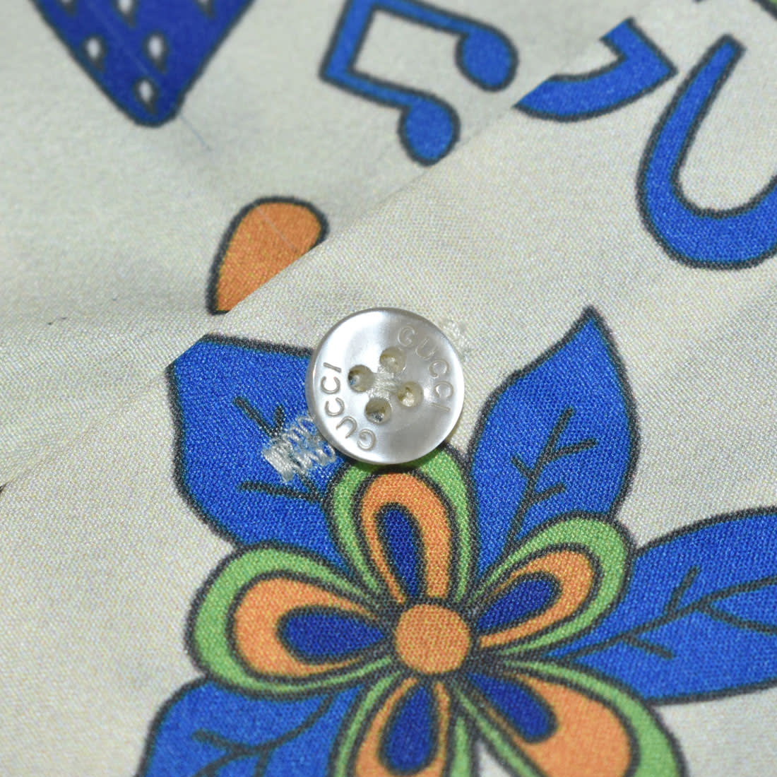 Gucci Cream Premium Printed Cotton Shirt-2