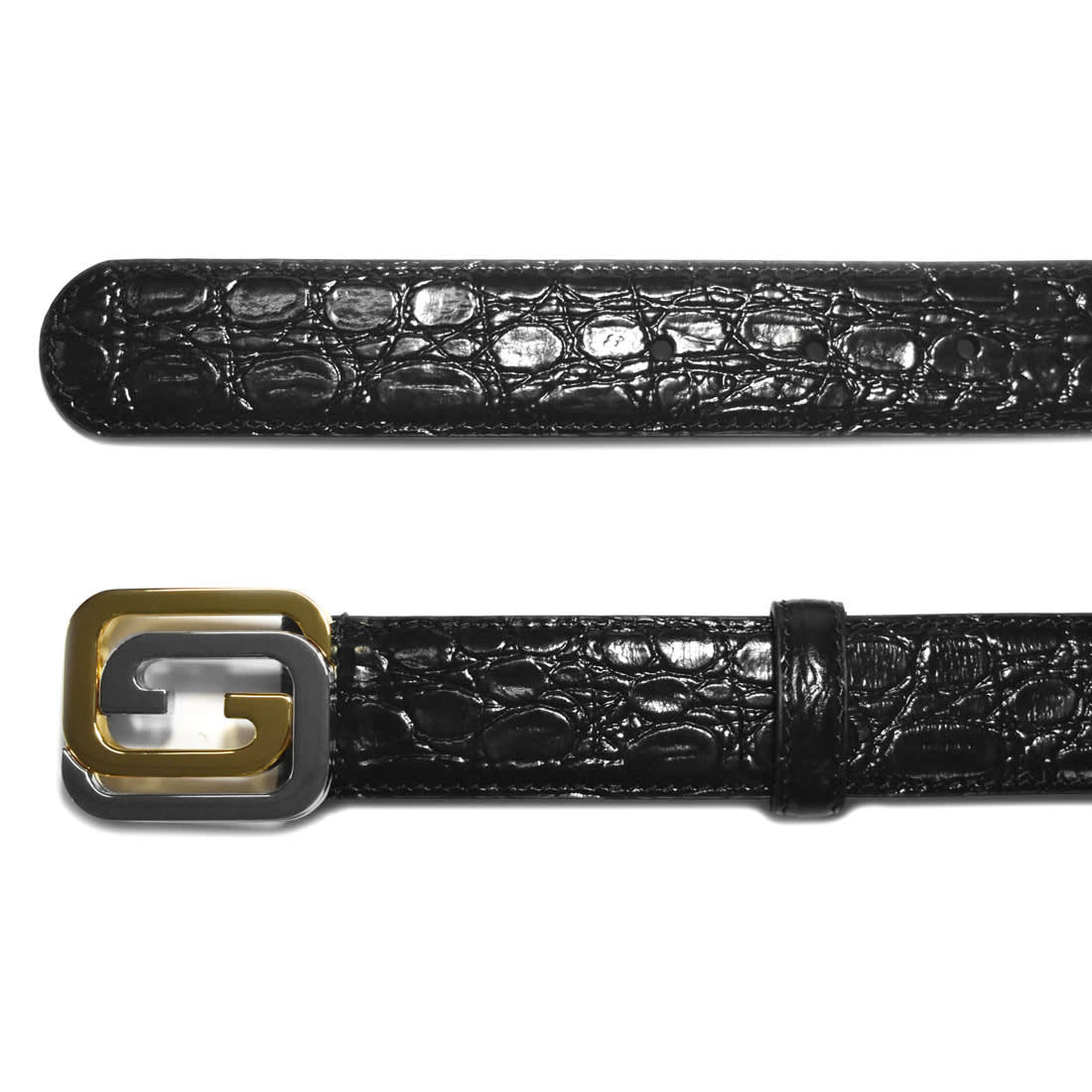 Gucci Reversible belt with squared Interlocking-3