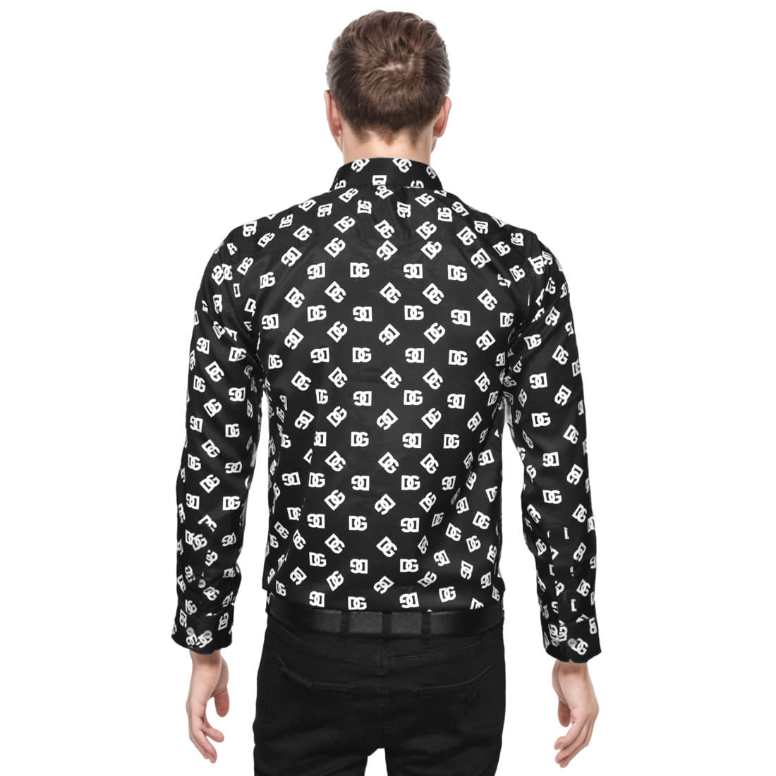 Dolce & Gabbana All Over Printed Black Cotton Shirt-1