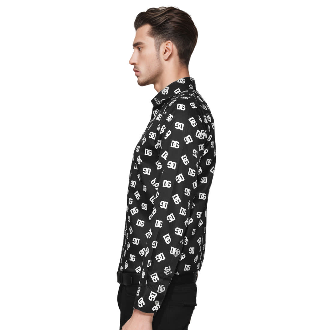 Dolce & Gabbana All Over Printed Black Cotton Shirt-2
