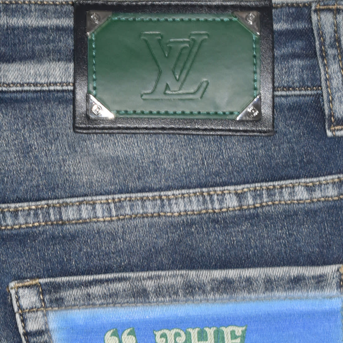 Louis Vuitton Dark Blue Cotton Denim Jeans-4