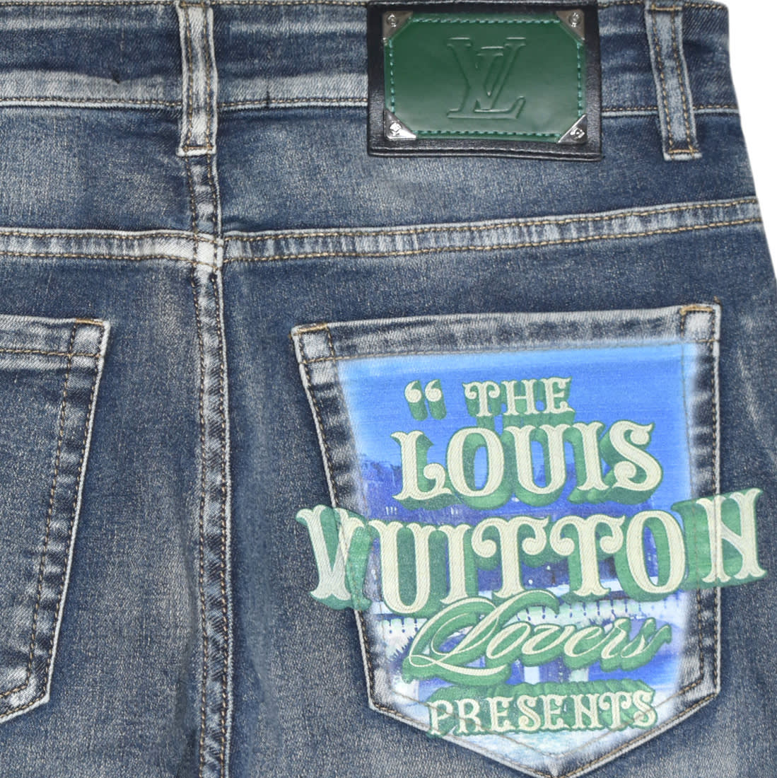 Louis Vuitton Dark Blue Cotton Denim Jeans-3