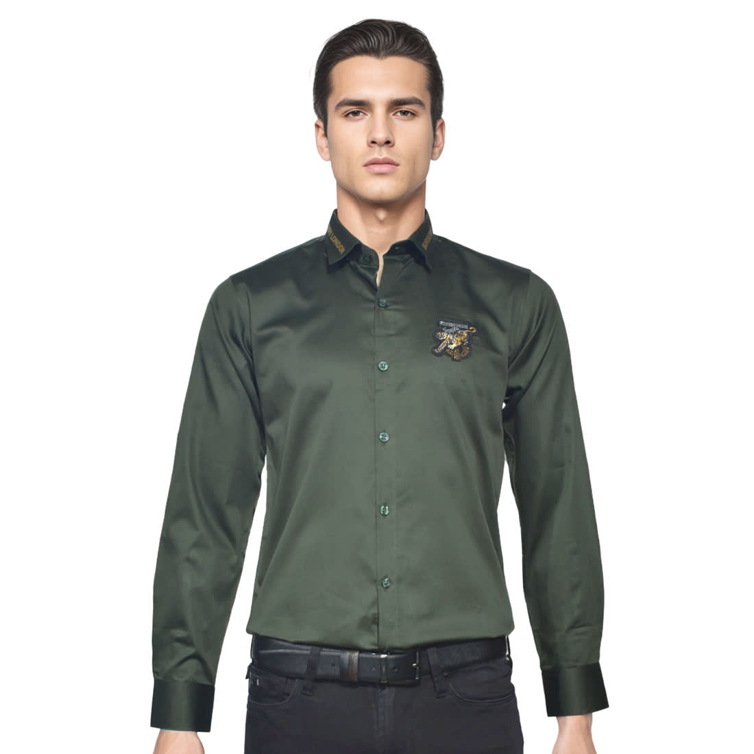 Burberry TB Tiger Embroidered Green Premium Shirt-0