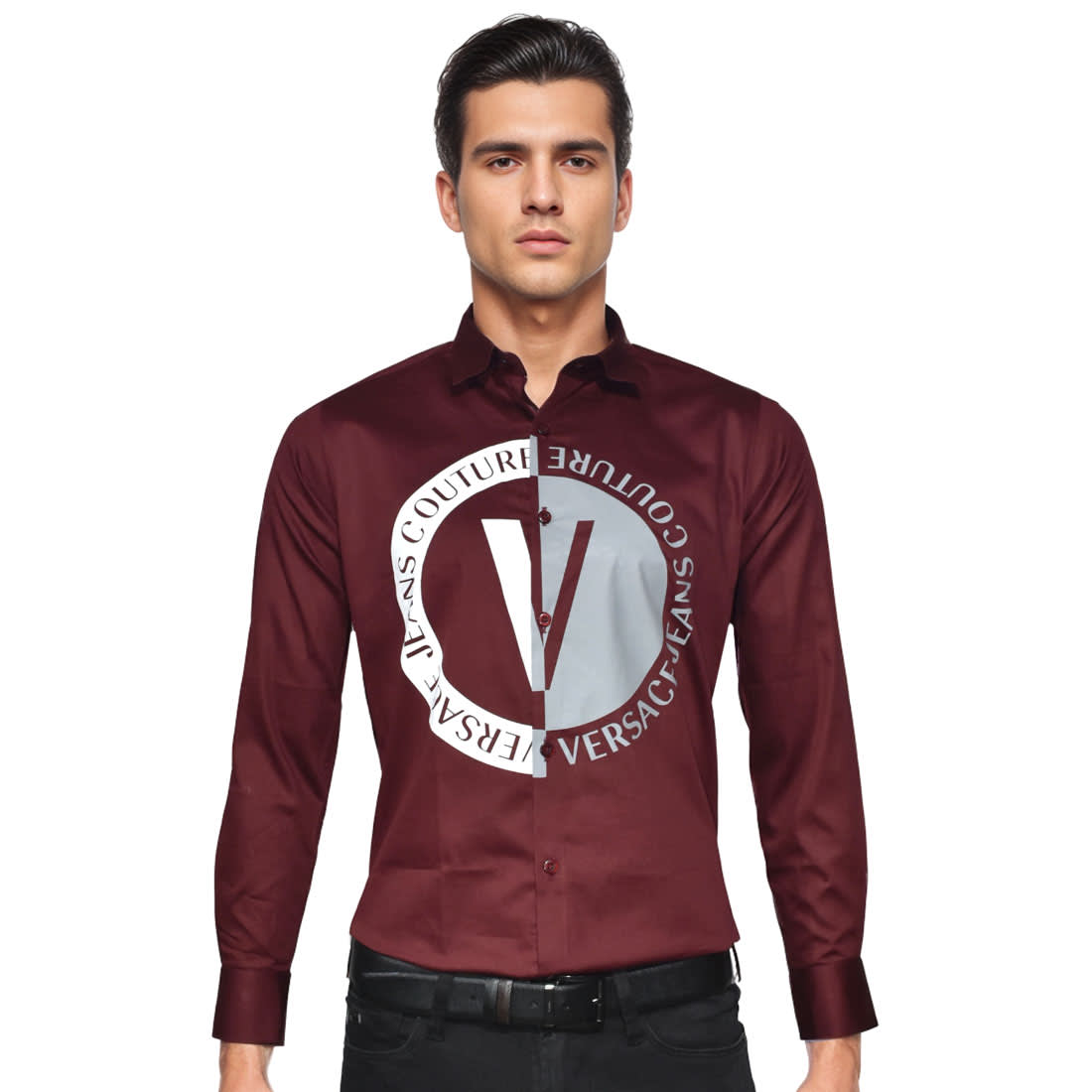 Versace Wine Jeans Couture Premium Shirt-0