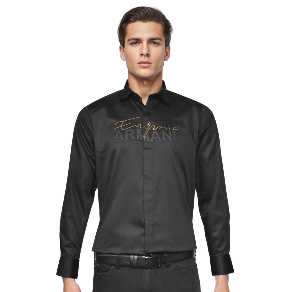 Emporio Armani Print Black Premium Quality Shirt-0