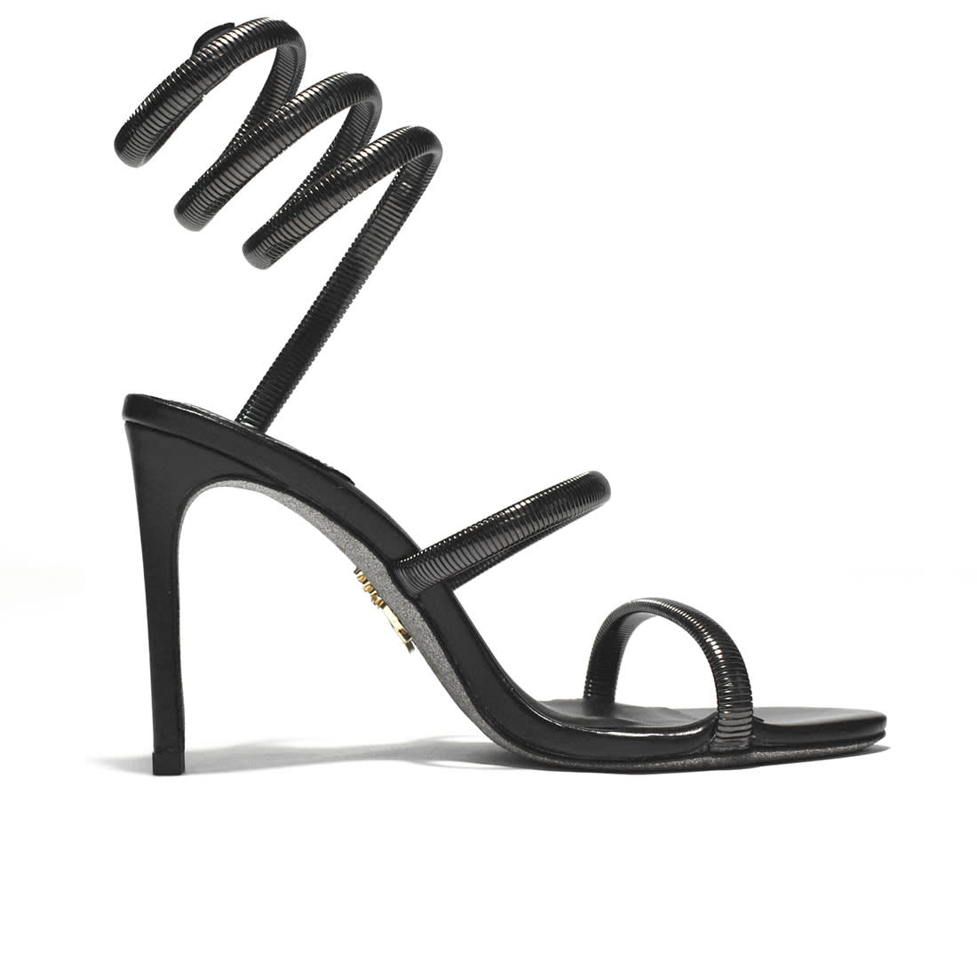 Rene Caovilla Cleo Crystal Black Heel Sandals-2