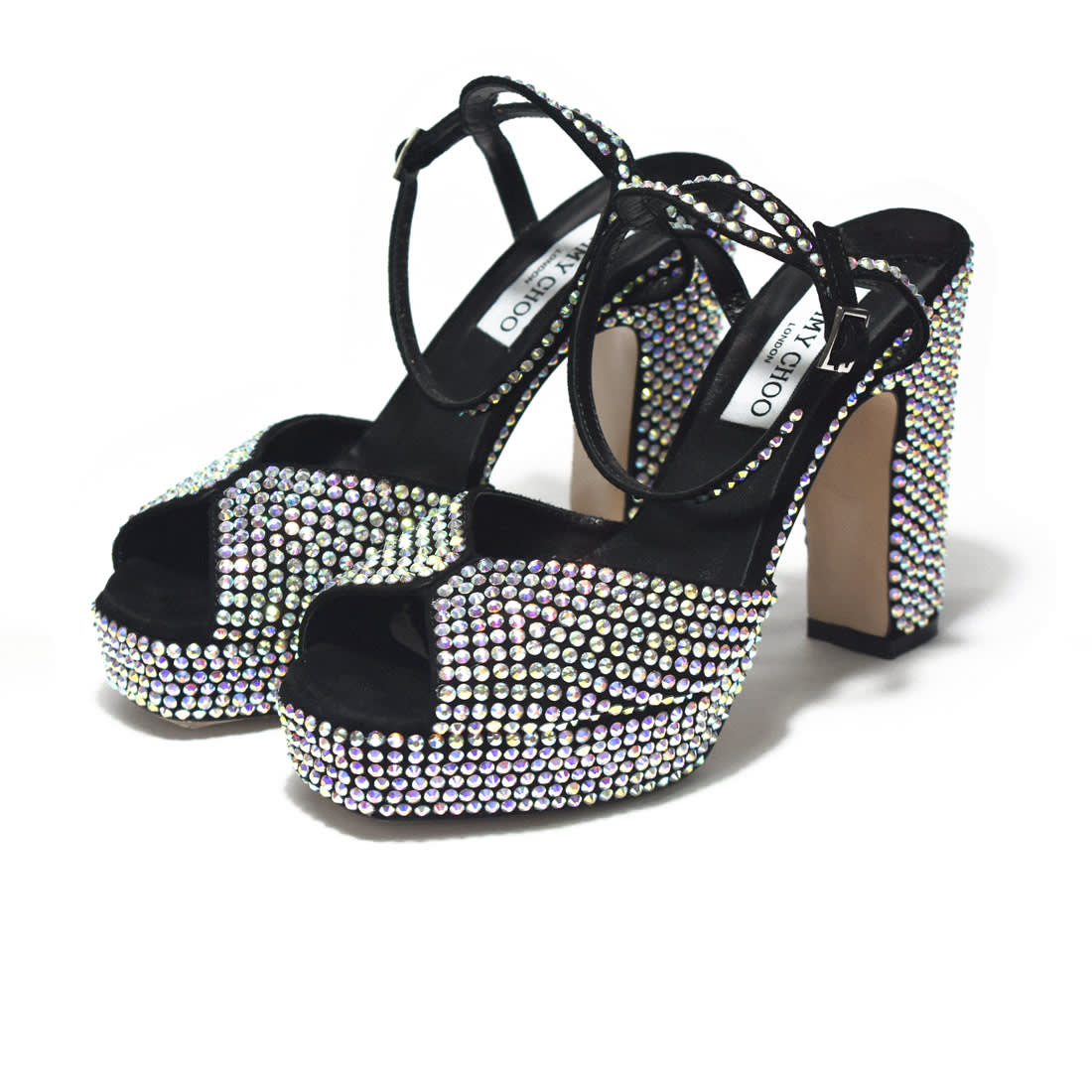 Jimmy Choo Sacaria Crystal Embellished Platform Sandals-0